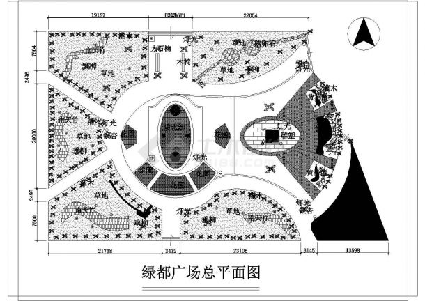 某公園廣場CAD景觀綠化平面設(shè)計圖與動畫制作解析